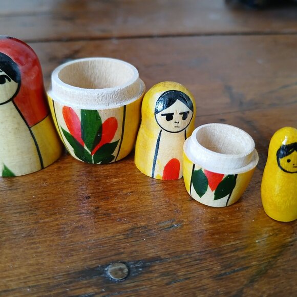 Vintage 5- figure Painted Russian Nesting Dolls Matryoshka 1980s - Picture 5 of 5